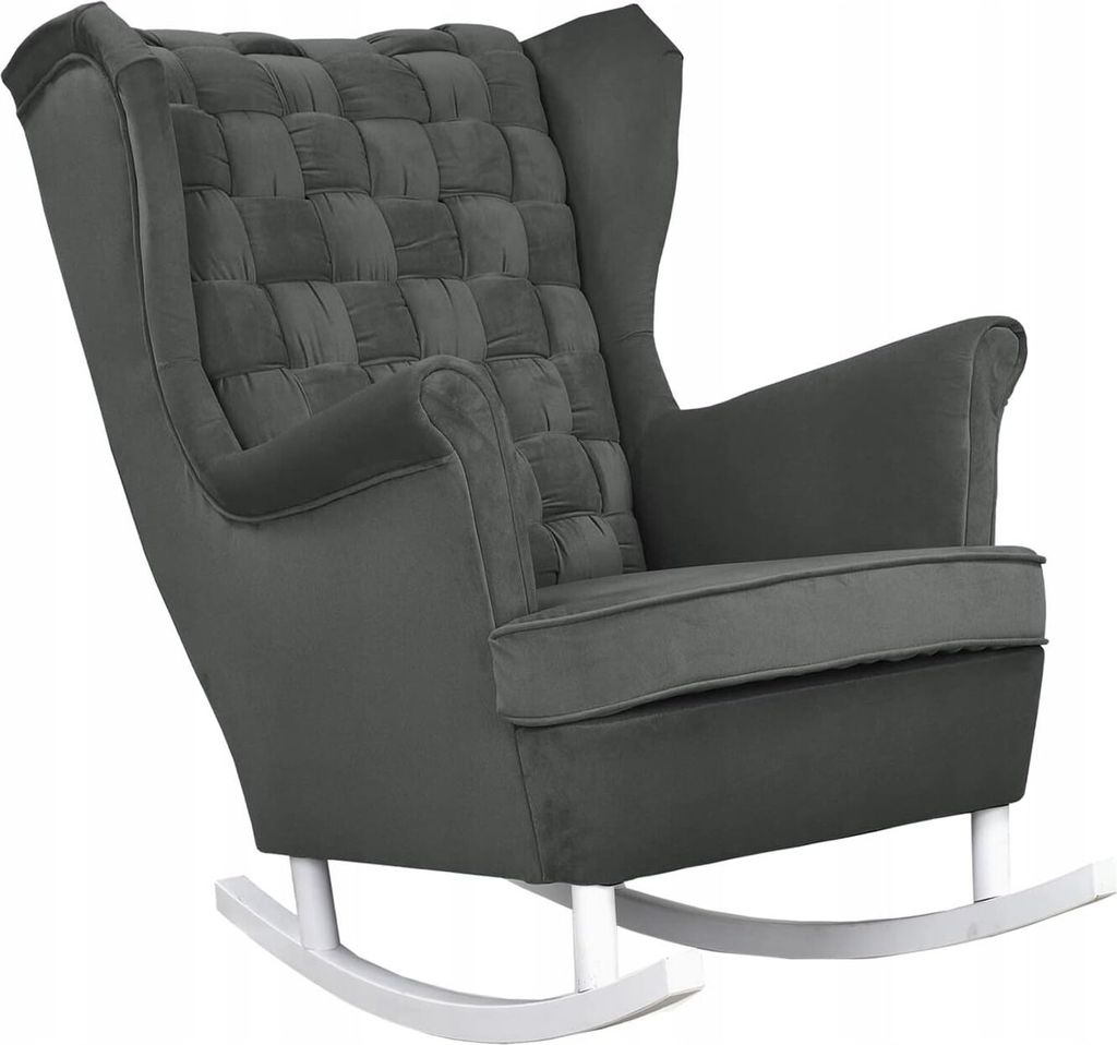 Family Meble Schaukelsessel Carol Relaxsessel Skandinavisch Bequemer Ohrensessel Loungesessel Fernsehsessel Für Wohnzimmer Schlafzimmer Büro (AMO...