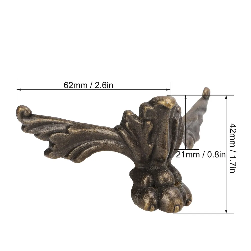 Piedini Vintage a Pipistrello in Legno per Mobili Chic - 4 Pezzi - 6