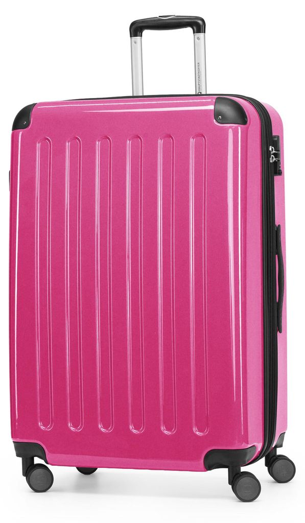 HAUPTSTADTKOFFER - Alex - Großer Hartschalen-Koffer mit Rollen Trolley XL Rollkoffer Dehnfalte Reisekoffer 120L, TSA-Schloss,Magenta