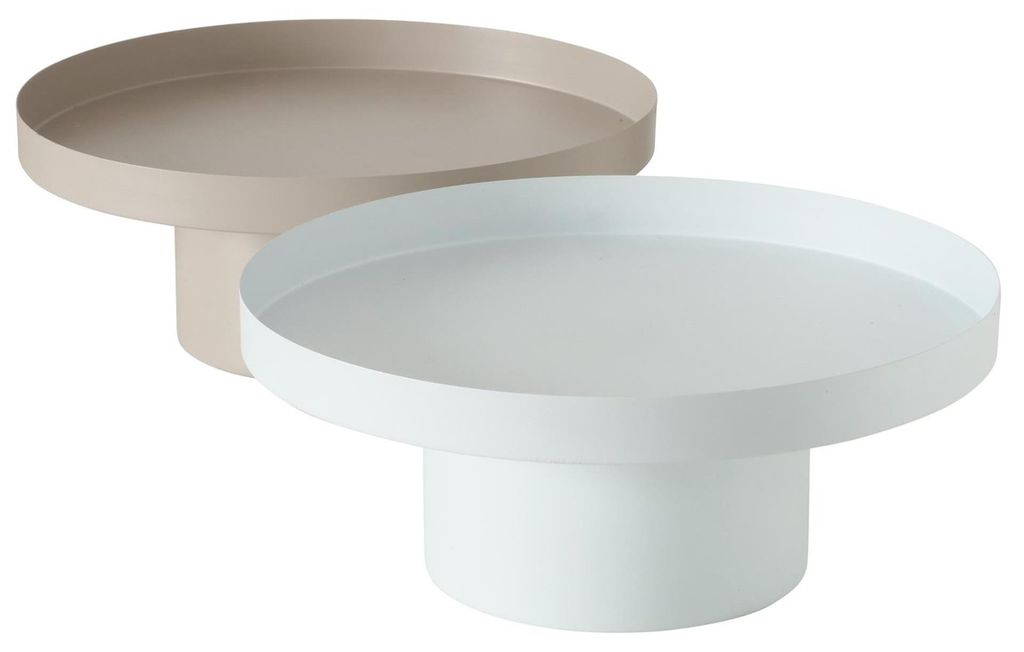 Boltze Home Tablett Samona Metall ø25cm beige weiß