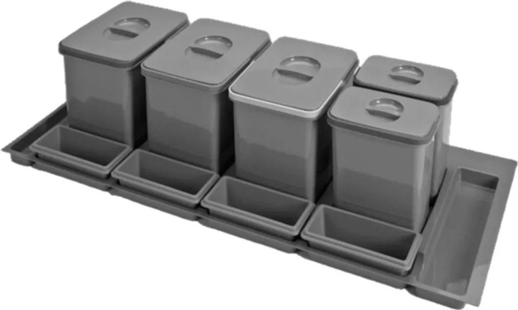 Ekotech 9123 Practiko 1200 Collecteur de Déchets 3x15L + 2x7L Anthracite