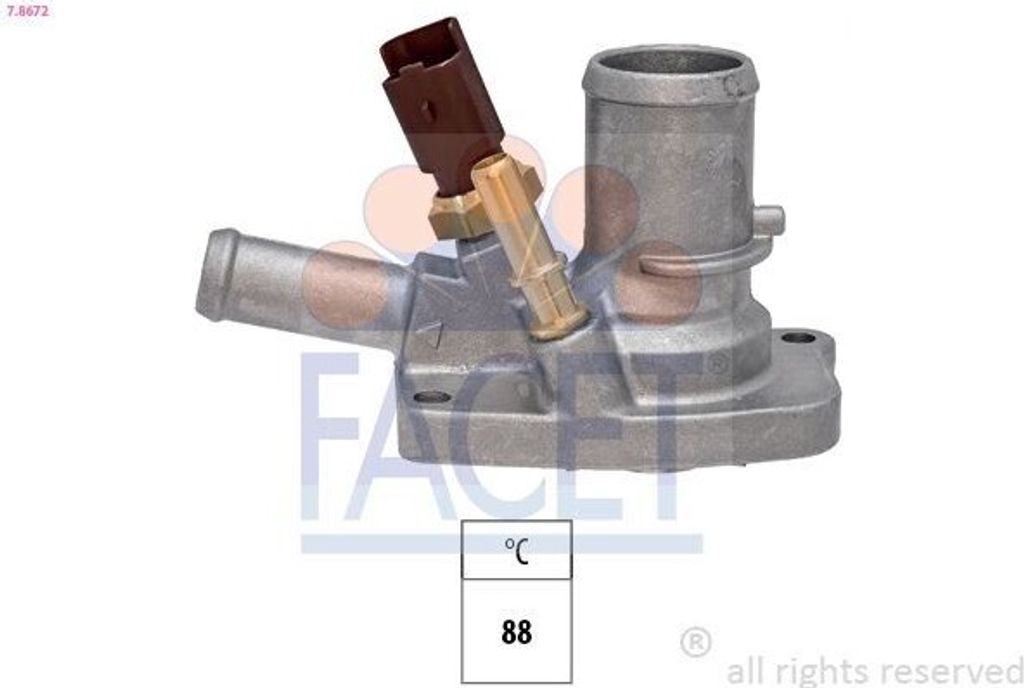 FACET Thermostat Kühlmittel 88°C für OPEL COMBO Kasten/Kombi (X12) Combo Combi / Tour (X12) für FIAT PANDA (169) 500 (312) GRANDE PUNTO (199) 5...