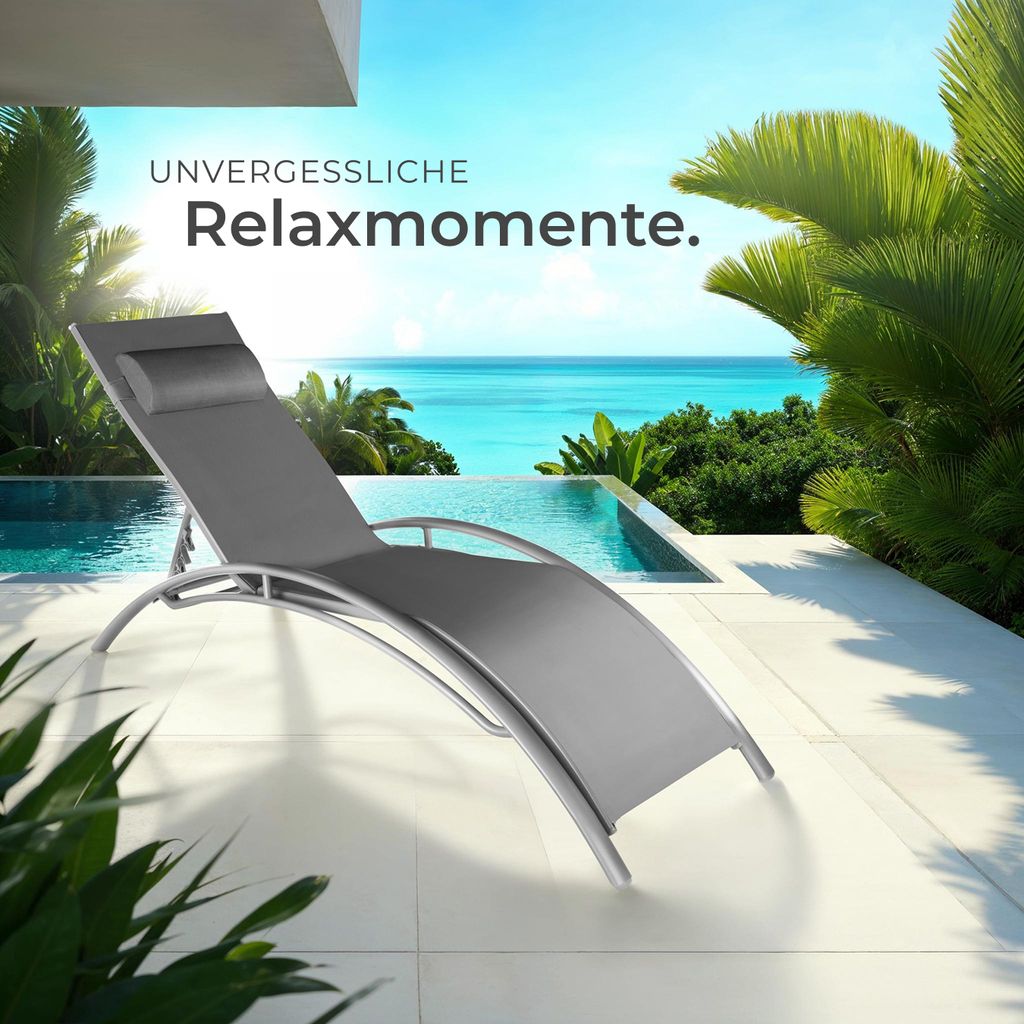 2er Set Gartenliege Alina Textilene-Gewebe 180 x 59 x 50 cm Produktbild 7
