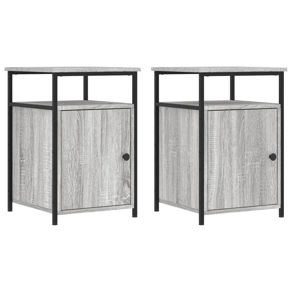 Nachttische 2 Stk. Grau Sonoma 40x42x60 cm Holzwerkstoff