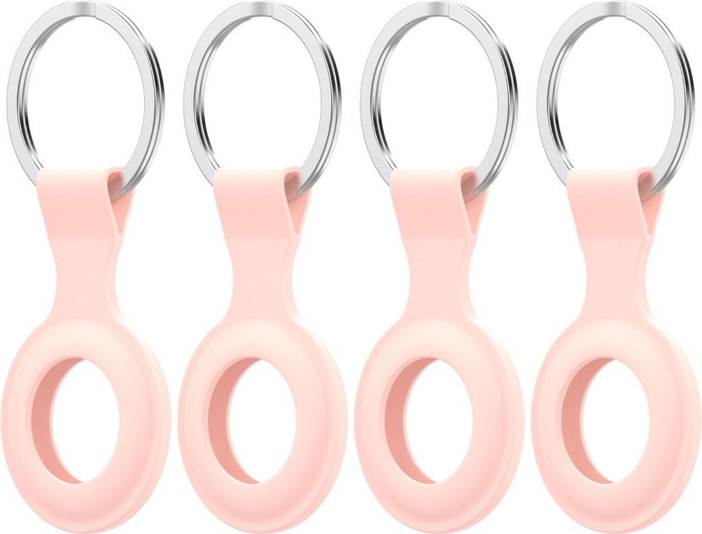 Cazy Silikon Hülle Kompatibel mit Apple AirTag - Rosa - 4 Stück