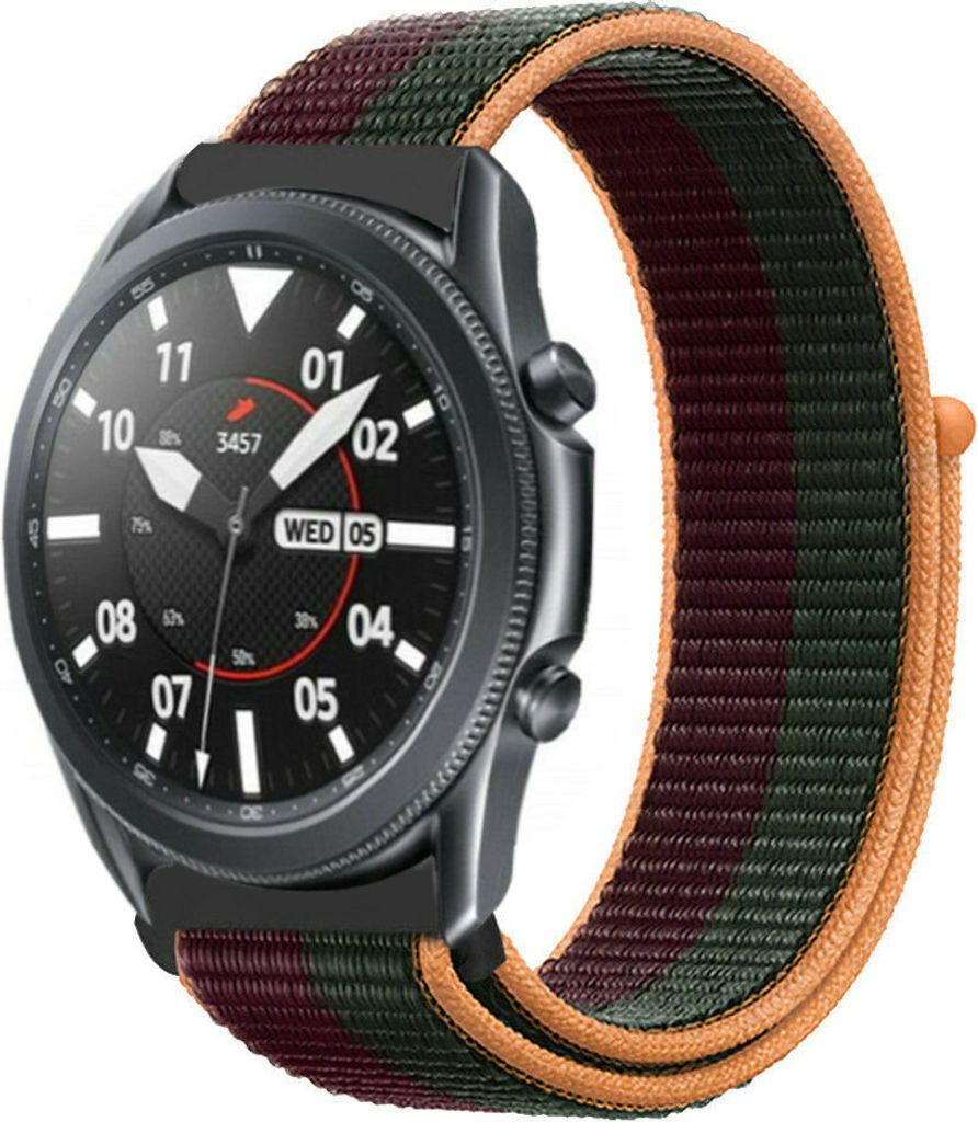 Strap-it Samsung Galaxy Watch 3 45mm Nylonarmband (Dunkel Kirsche)