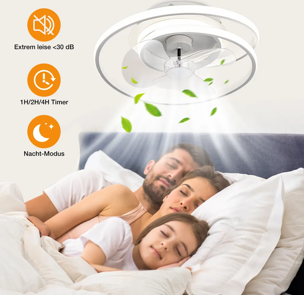 Ventilateur de plafond avec éclairage LED 86W dimmable et télécommande