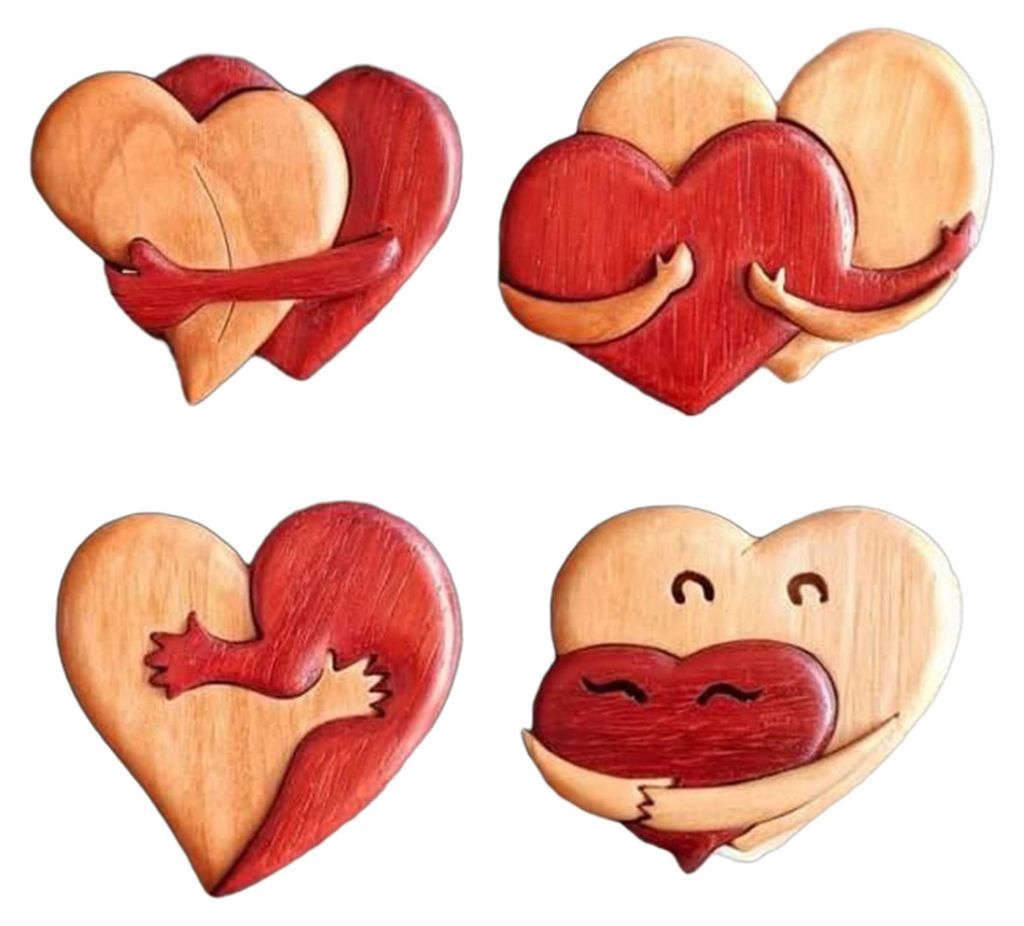 Valentinstags-Taschenherz aus Holz, Mini-Herzen zum Umarmen, Erinnerungsstück mit Karte, romantisches Geschenk für Paare, Familie, Freunde und Ve...