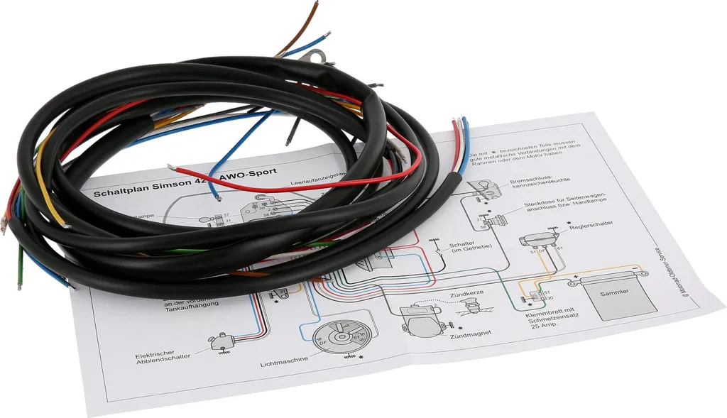Réparer le circuit électrique Simson AWO 425 Sport faisceau de fils