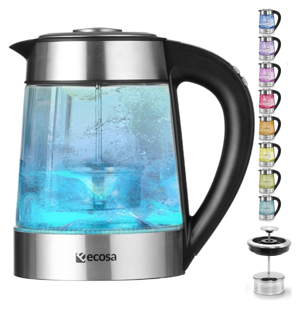 Ecosa Glas Wasserkocher mit Temperatureinstellung | 40°C - Produktbild 