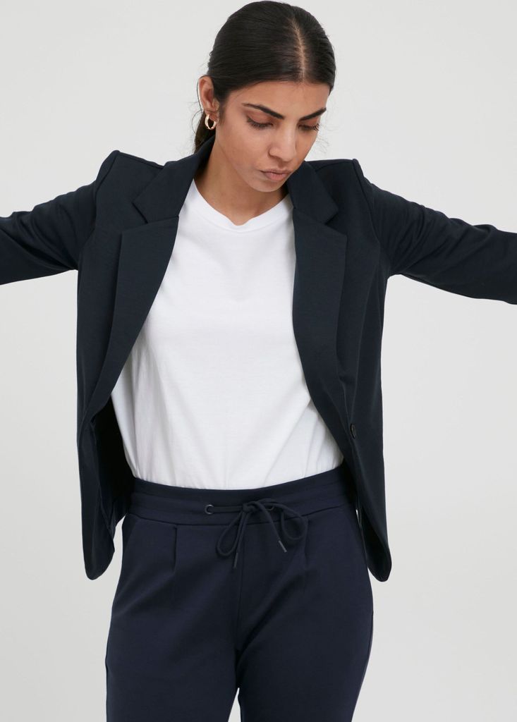 ICHI IHKATE Damen Blazer Jackenblazer Anzugsjacke mit 1-Knopf-Form Stretch Reverskragen Paspeltaschen Slim fit