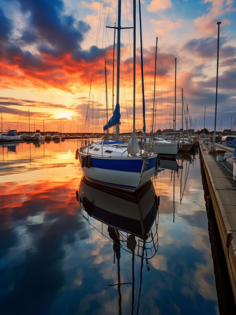 Poster 30x40cm Sonnenuntergang in der Marina