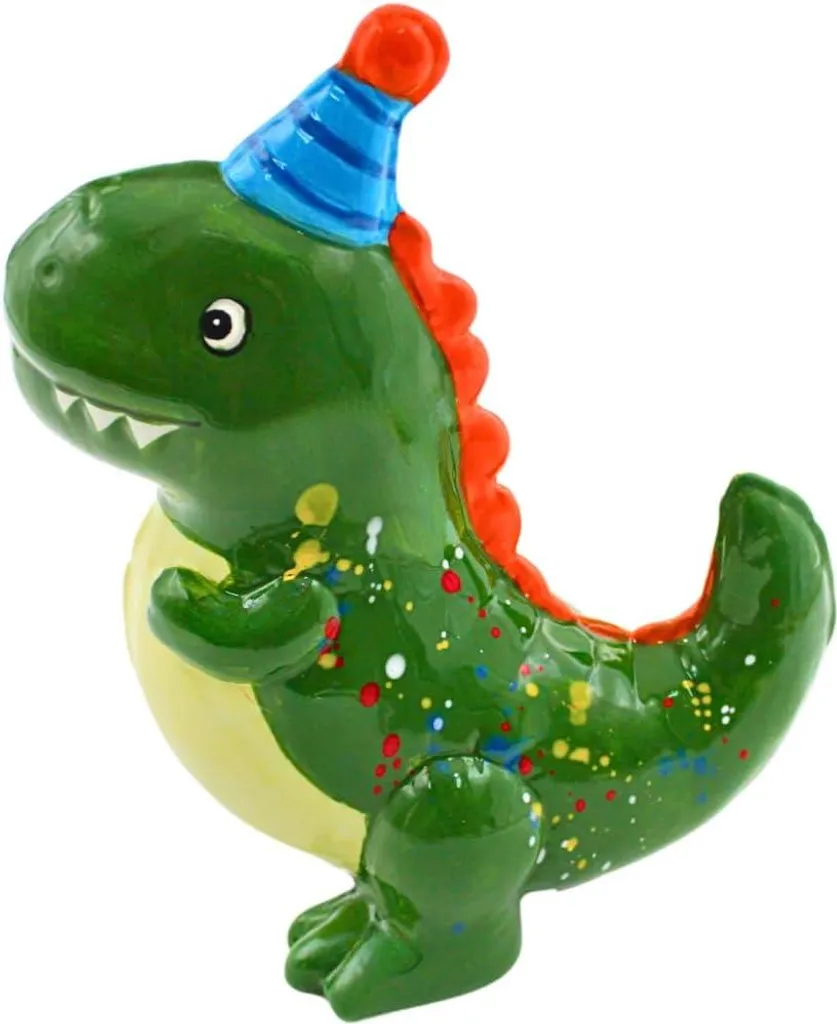 Tirelire dinosaure pour chambre d'enfant - Déco verte pour fêter un goûter