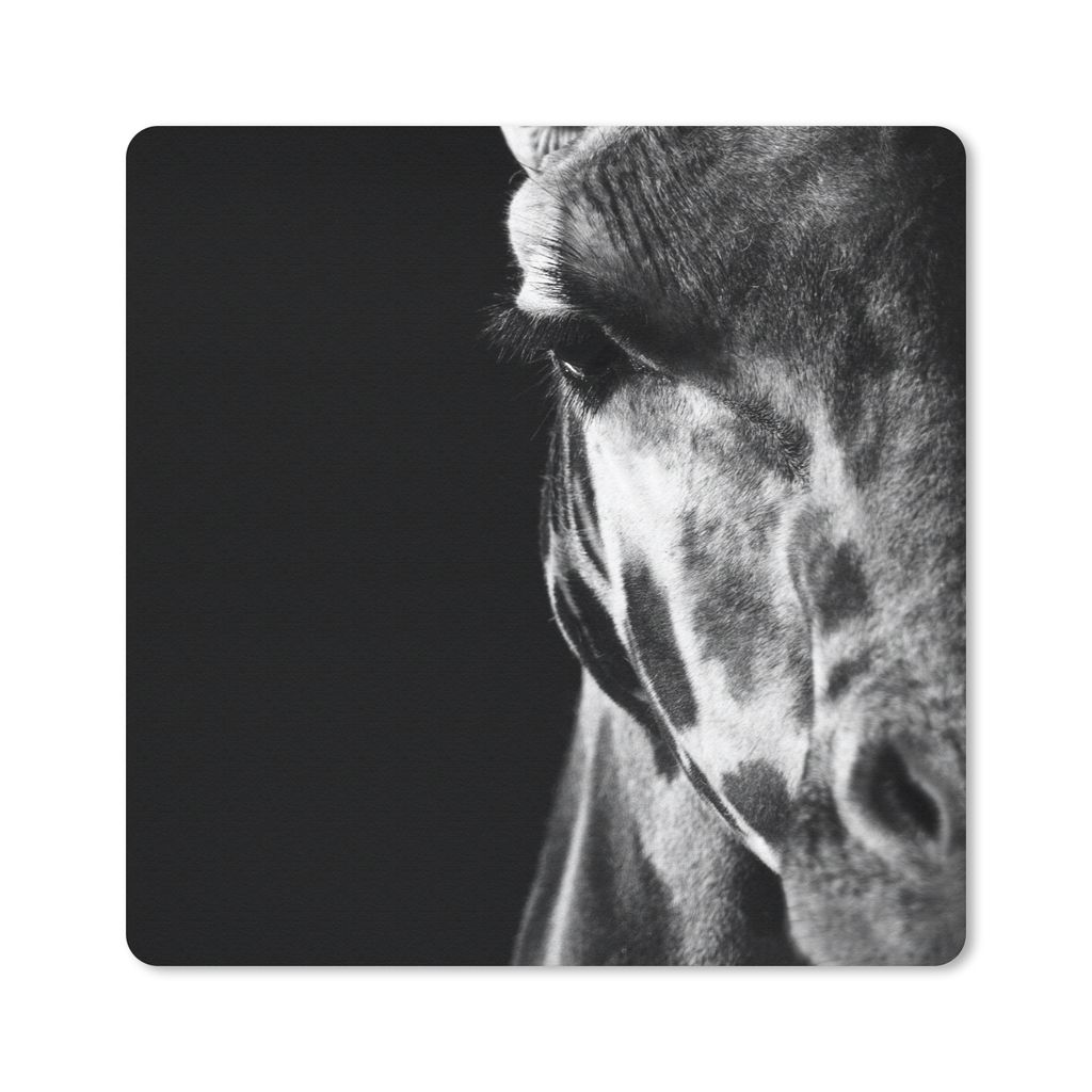 MuchoWow Mauspad Mousepad Tierprofil Giraffe in schwarz und weiß 30x30 cm - Mousepads - Maus Mat - Pad - Mausunterlage - Gaming