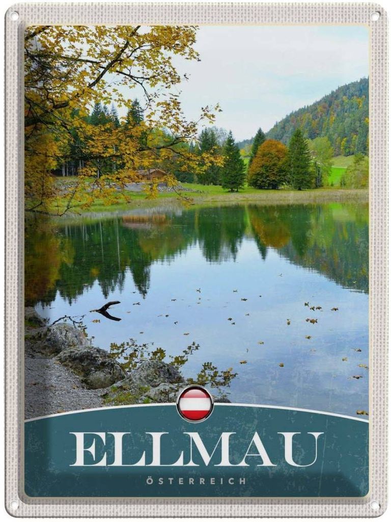 vianmo Blechschild 40x30 cm Ellmau Österreich Natur See Bildmotiv Reisemotiv Abenteuer Reisen Europa Urlaub