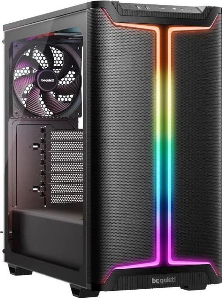 PC Gehäuse, be quiet! Pure Base 501 DX, ATX, Schwarz, 3x 140mm Pure Wings 3 PWM Lüfter, ARGB, USB 3.2 Gen 2 Type-C, Temperglas