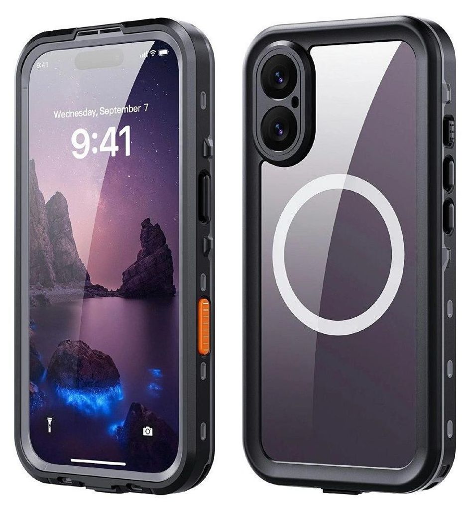 Case passend für iPhone 17 Waterproof Shellbox DOT kompatibel mit MagSafe black