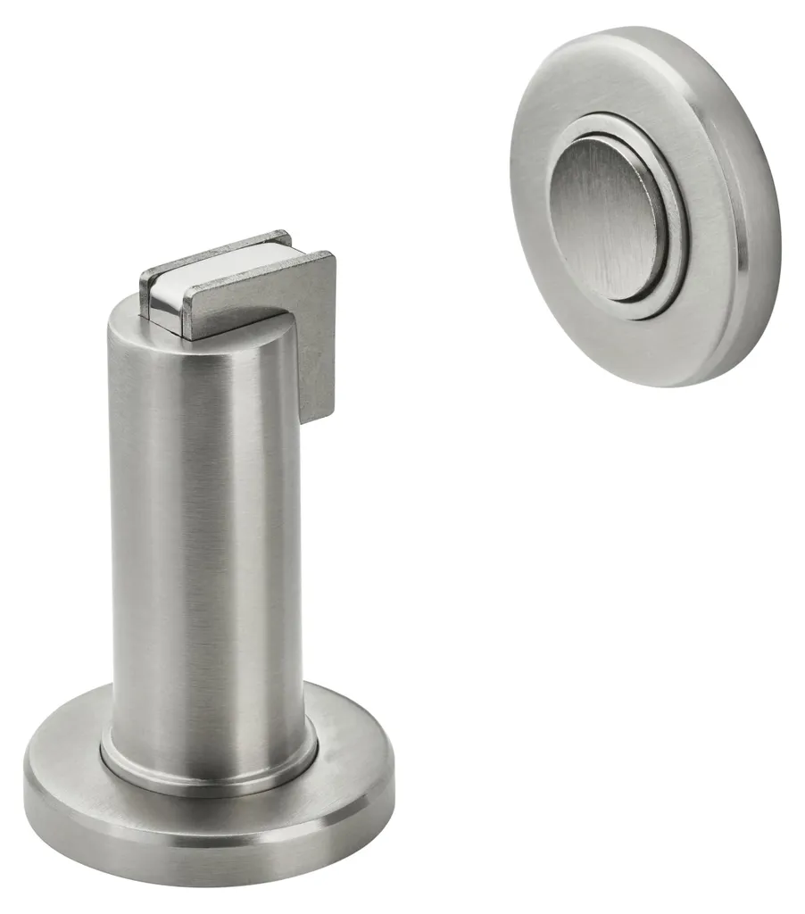 Butoir de porte magnétique inox brossé MAGNETO Ø 50 mm x 90 mm mural