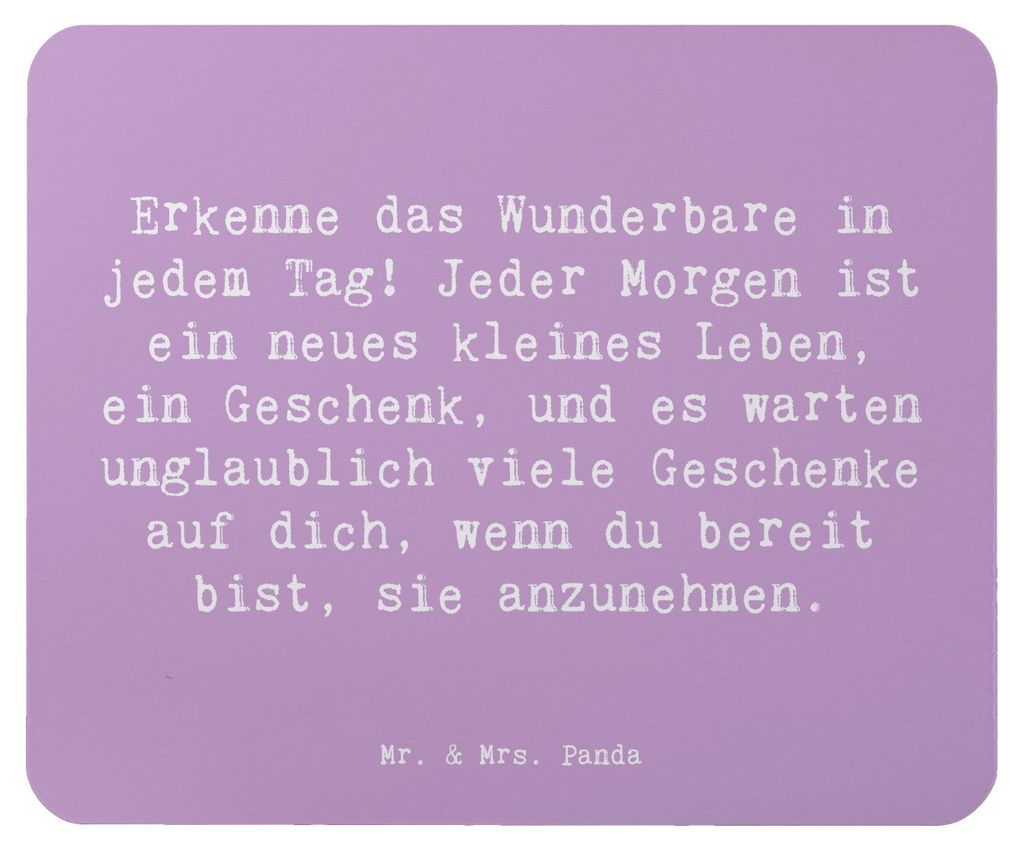 Mr. & Mrs. Panda Mousepad Spruch Erleuchtung im Alltag - Lavendeltraum - Geschenk, Zitat, computer, Mauspad, Motivation, Stimmung, Herz, die Schön...