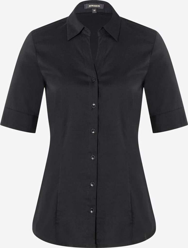 MORE & MORE Baumwolle Stretch Blous 0790 black 34