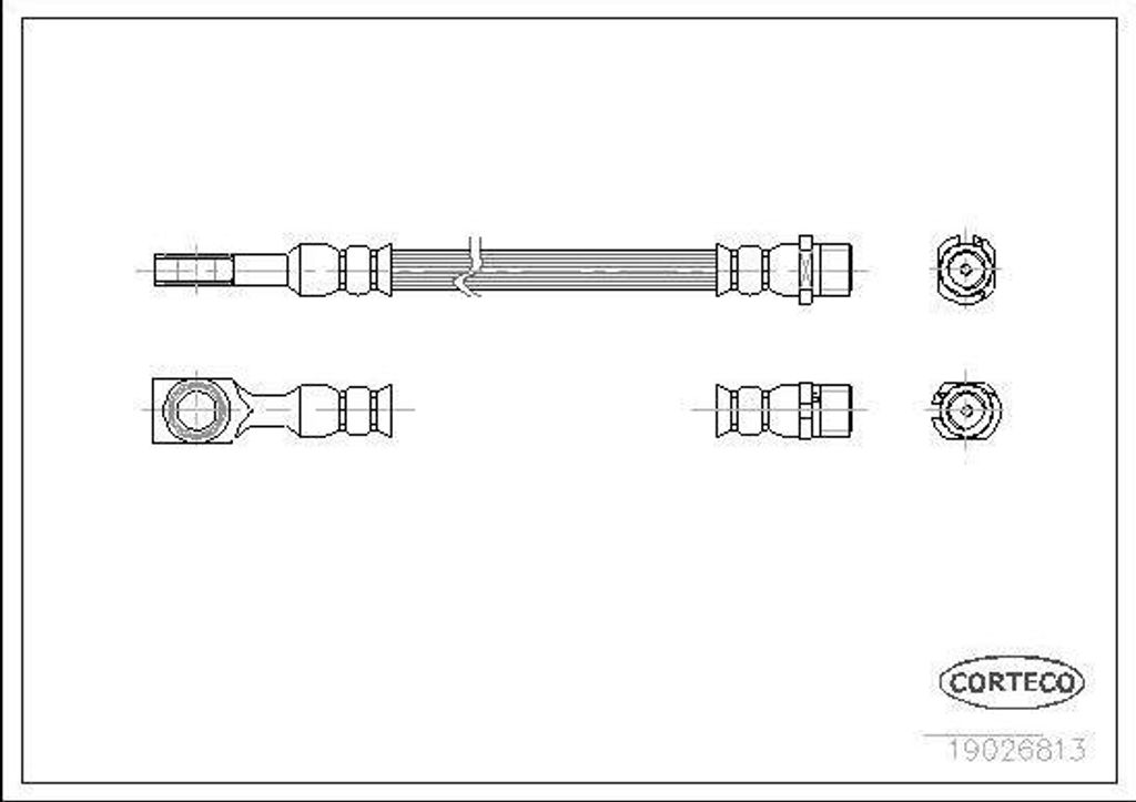 CORTECO 19026813 Bremsschlauch Hinten für OPEL Astra H Caravan (A04) Astra G CC (T98) Zafira A (T98) Astra G Caravan (T98) ASTRA G Cabriolet (F67)