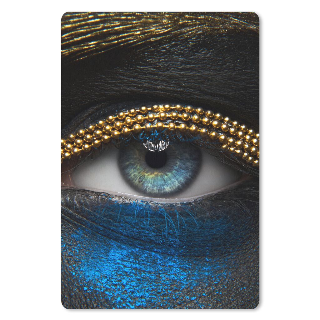 MuchoWow Mauspad Mousepad Frau - Augen - Make-up - Luxus - Gold 18x27 cm - Mousepads - Maus Mat - Pad - Mausunterlage
