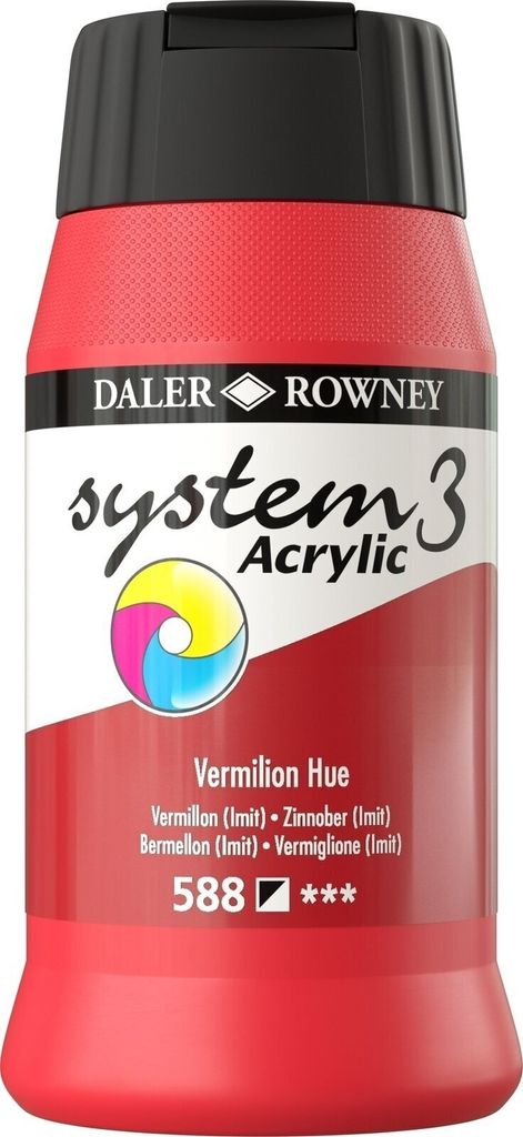 Daler Rowney System3 Acrylfarbe Vermilion Hue 500 ml 1 Stck