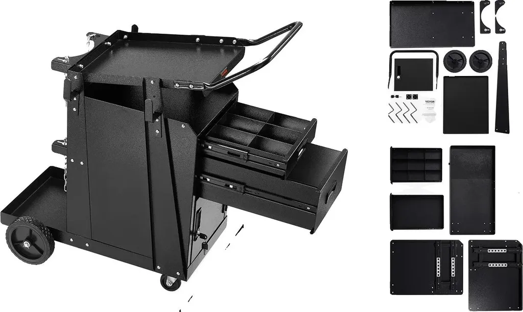 Chariot porte-poste à souder WT-178 pour atelier et garage mécanique
