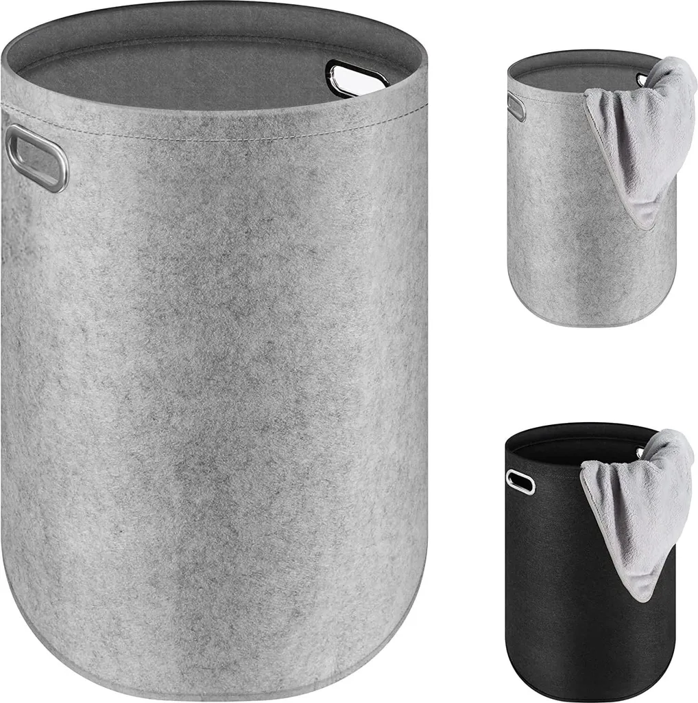 Wasmand Noir en Feutre Filzene - Panier à Linge Pliable de 80 Litres