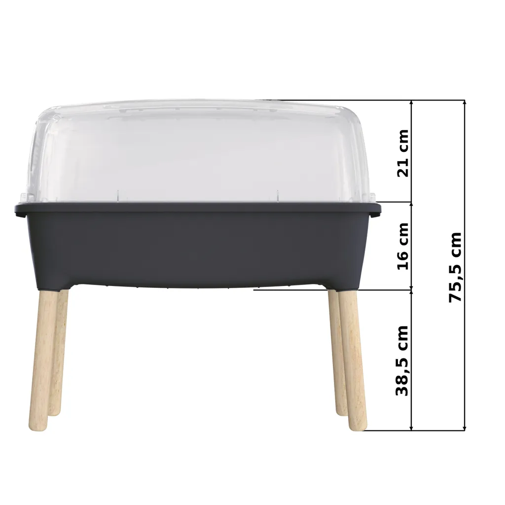 Pot de fleurs avec couvercle : Mini serre anthracite pour vos semis bio - 3