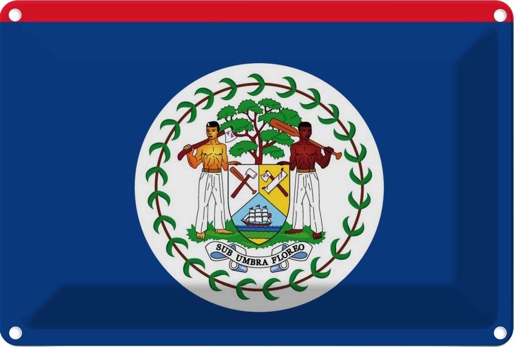 vianmo Blechschild 12x18 cm Belizes Belize Flagge Fahne Wappen