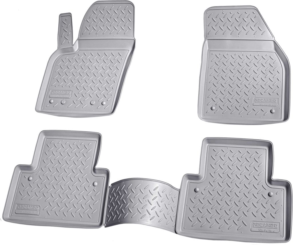 3D Gummi Fussmatten für VOLVO S40 II / V50 | BJ 2004-2012 | grau mit Rand