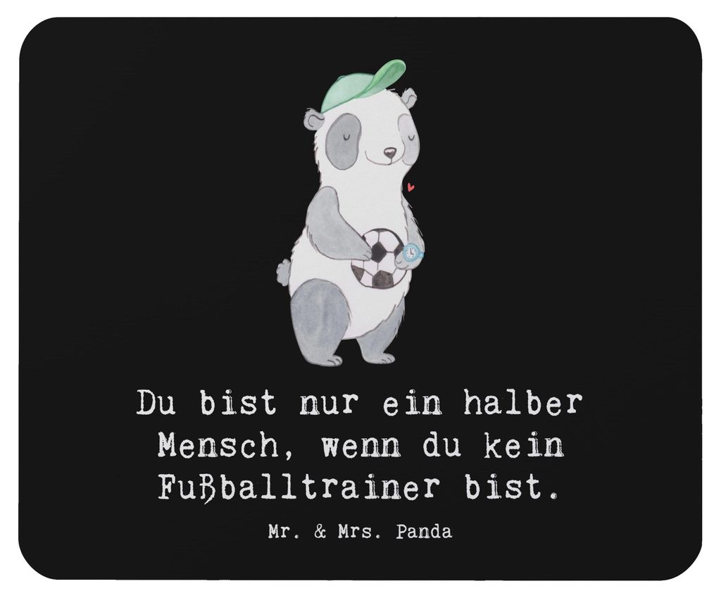 Mr. & Mrs. Panda Mauspad Fußballtrainer Herz - Schwarz - Produktbild 