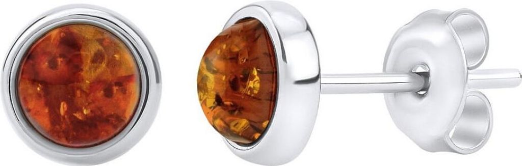 Silver earrings with natural Amber JAAJE330