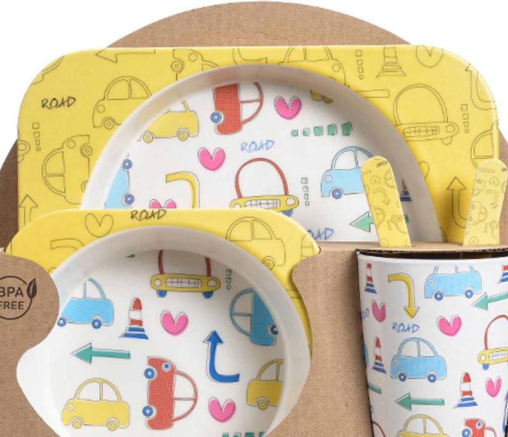 Set di stoviglie per bambini in fibra di bambù, ciotola per Immagine del prodotto 