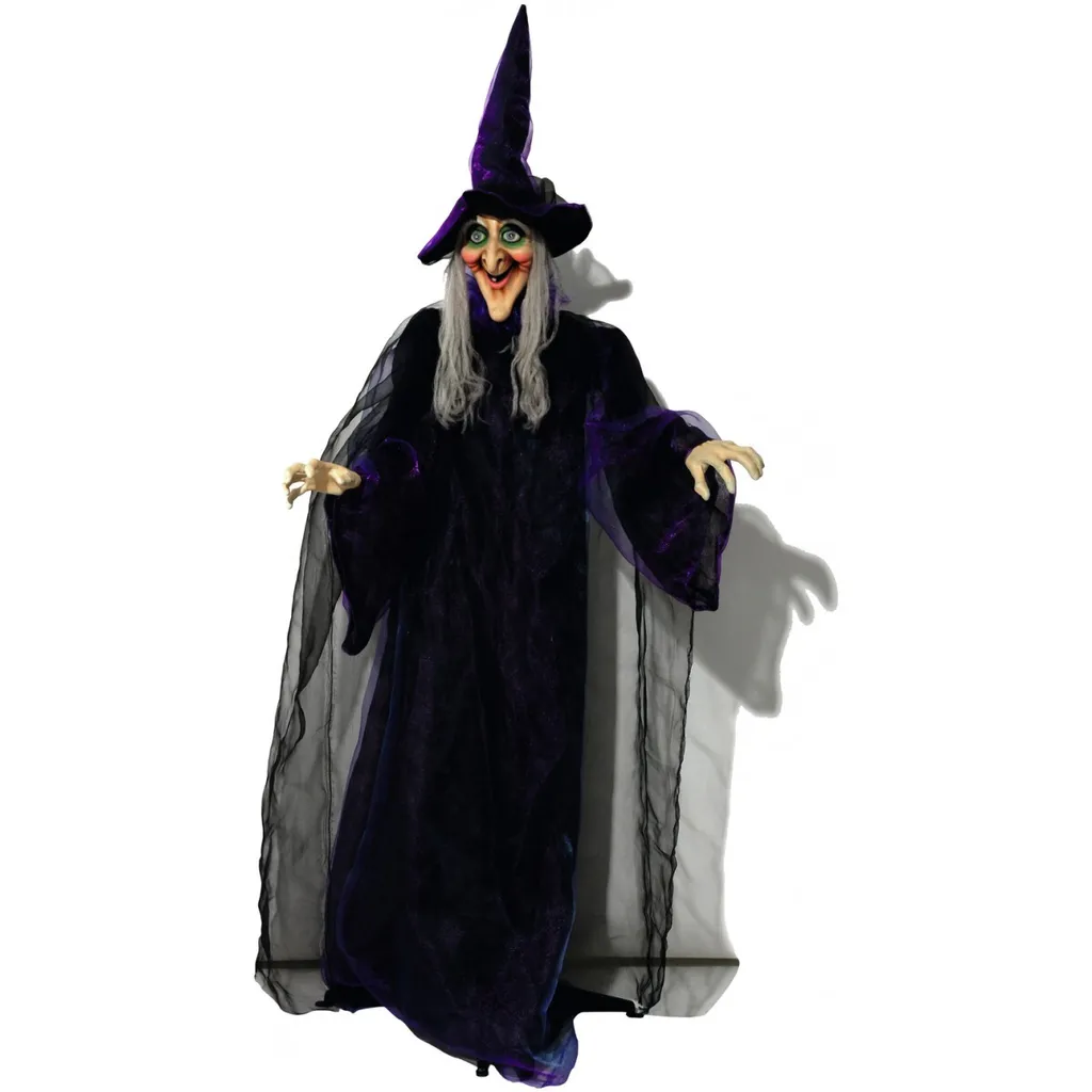 Automate Sorcière Halloween 175cm avec Sons et Lumières pour Extérieur