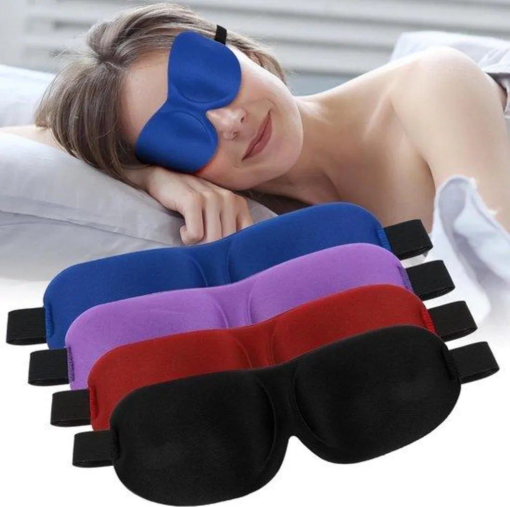 Lot de 4 masques de sommeil 3D de voyage occultant - Confort Premium