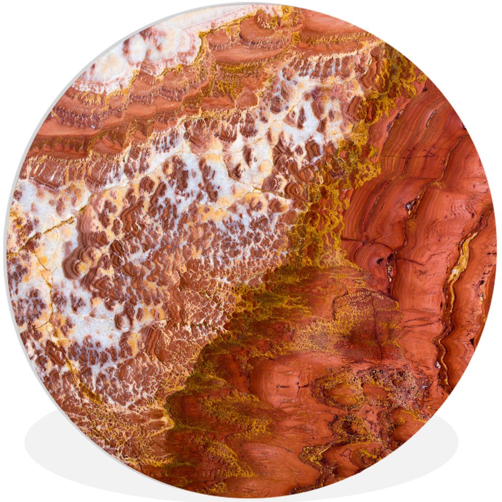 MuchoWow Rundes Wandbild - Runde Bilder Marmor - Naturstein - Textur Ø 30 cm Kreis Wanddekoration Kunststoff - Wandkreis - Wandschmuck - Schlafz...