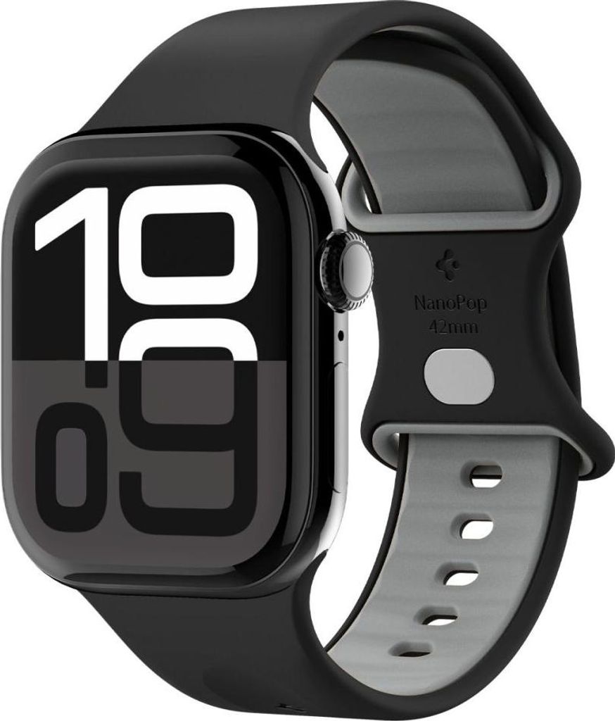 Spigen Nano Pop, Band, Smartwatch, Schwarz, Apple, Apple Watch 10 (42mm), Watch 9/8/7 (41mm), Watch SE2/SE/6/5/4 (40mm), Watch 3/2/1 (38mm)), Silikon