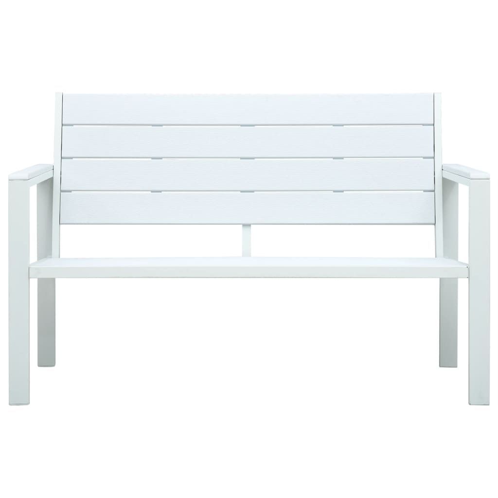 Panchina da giardino 120 cm HDPE bianco effetto legno Immagine del prodotto 