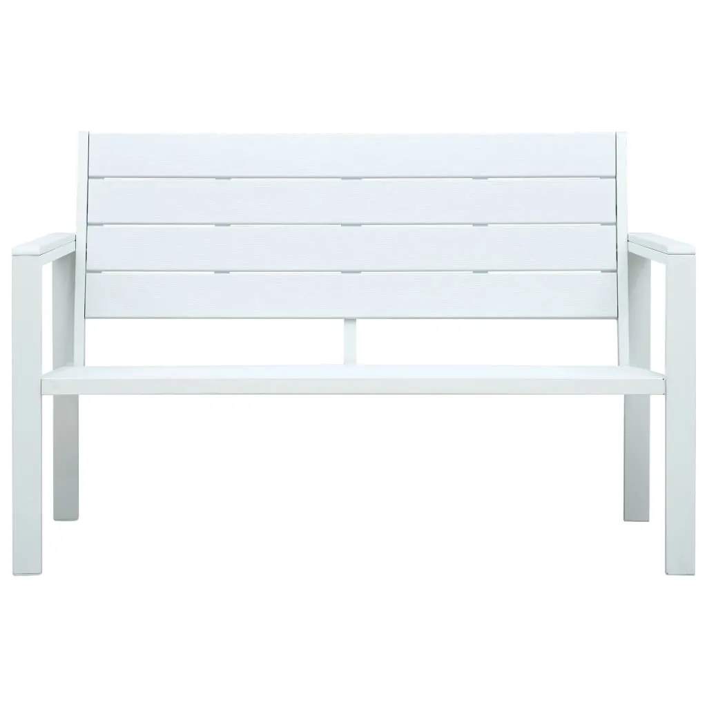 Panchina Giardino 120 cm HDPE Bianco Effetto Legno | Resistente UV