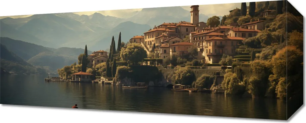Toile Murale Décorative 50x20 cm - Tableau Nostalgie Paisible Vintage