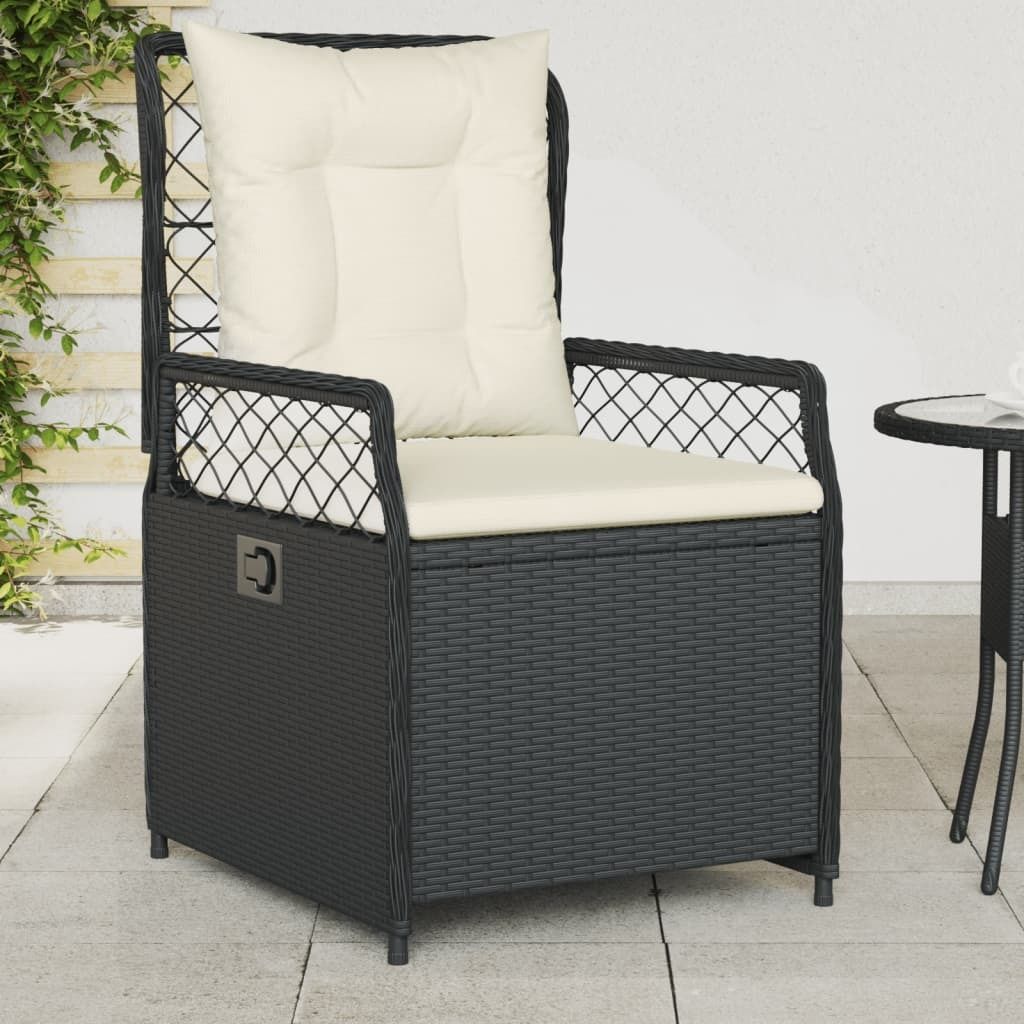 "2026 Promotion" Gartensessel 2 Stk. - Hohe Qualität - Verstellbar Schwarz Poly Rattan - Gartenstühle CC22441