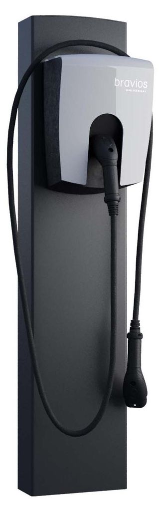Universeller Wallbox Standfuß FlexiMount mit Bodenanker in Schwarz