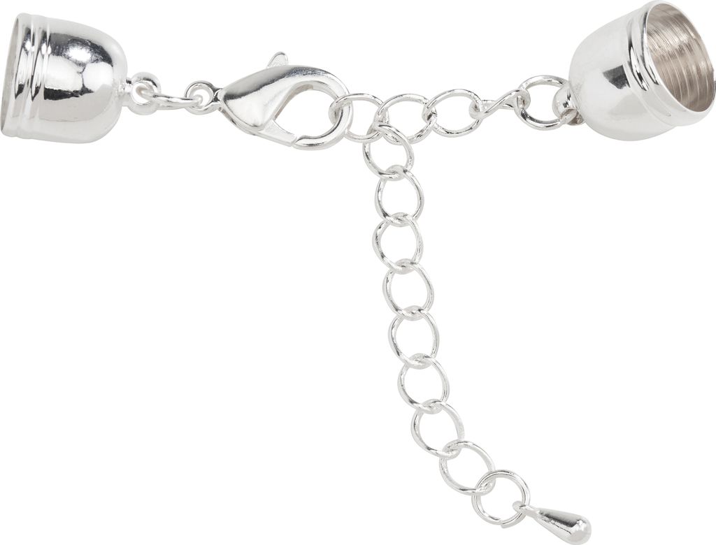 PRACHT Verschlussgarnitur mit Kettchen 10mm Durchmesser für präzise Regulierung Silberfarben