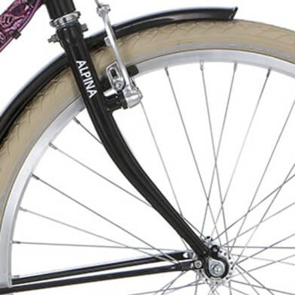 Fourche de Vélo 24 Pouces Noire Alpina Tingle en Acier Haute Résistance