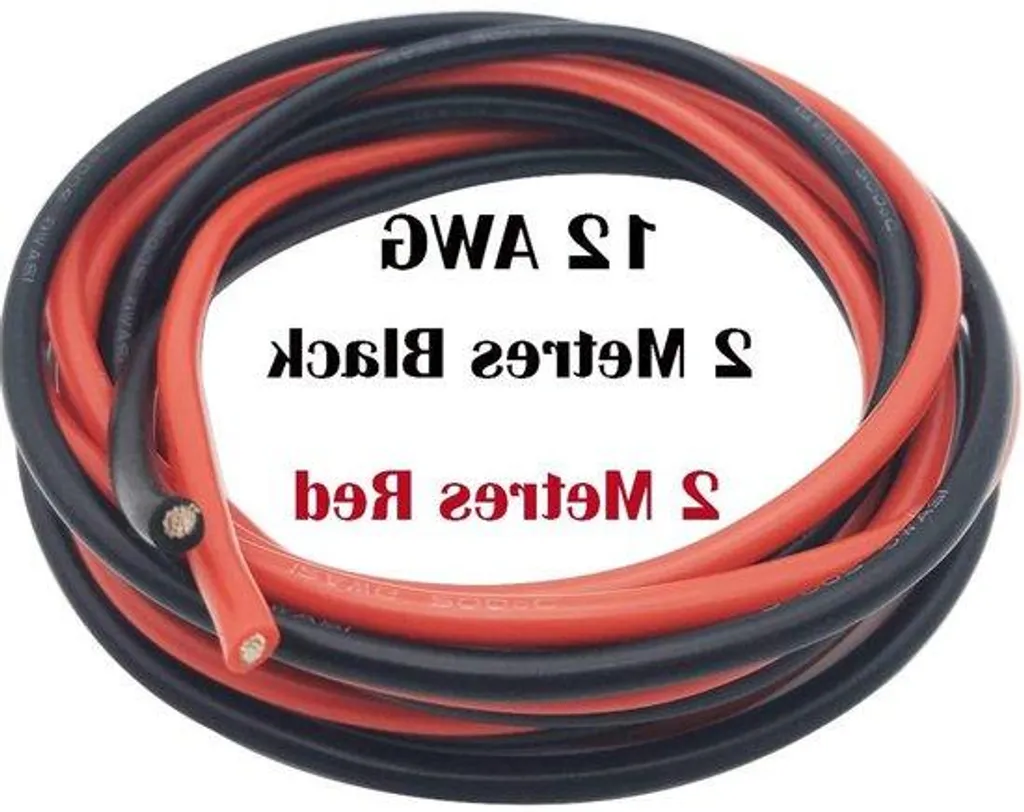 Câble silicone 12 AWG noir et rouge 4m pour modélisme avion et auto RC
