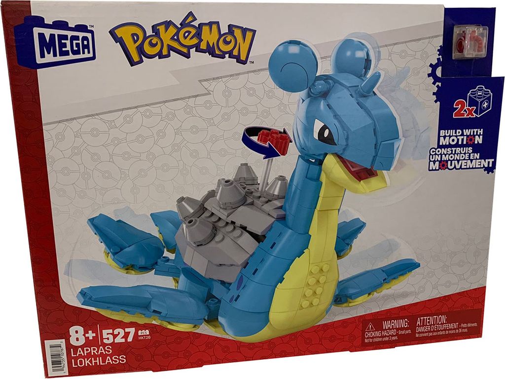 The image shows the packaging of a MEGA Pokémon Lapras building set.