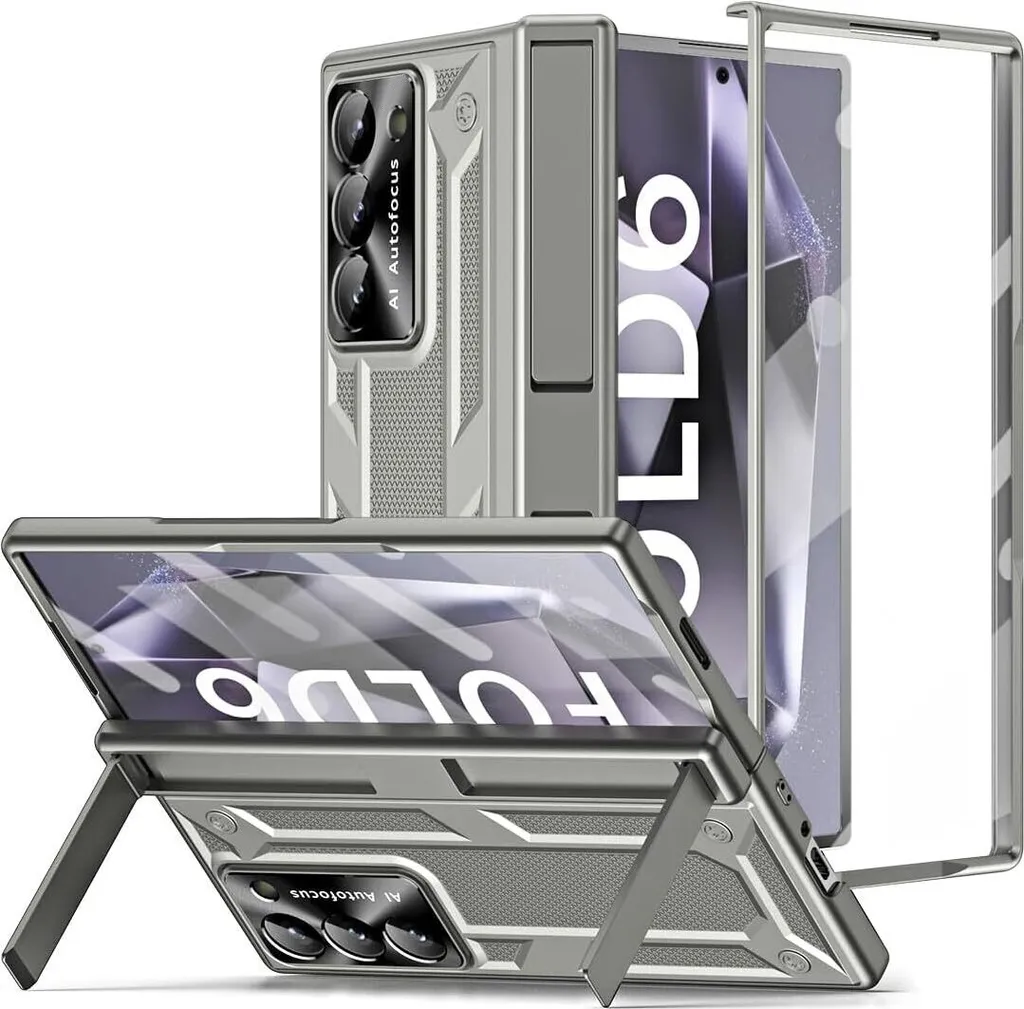 Custodia Protettiva Samsung Z Fold 6 con Supporto e Protezione Lenti