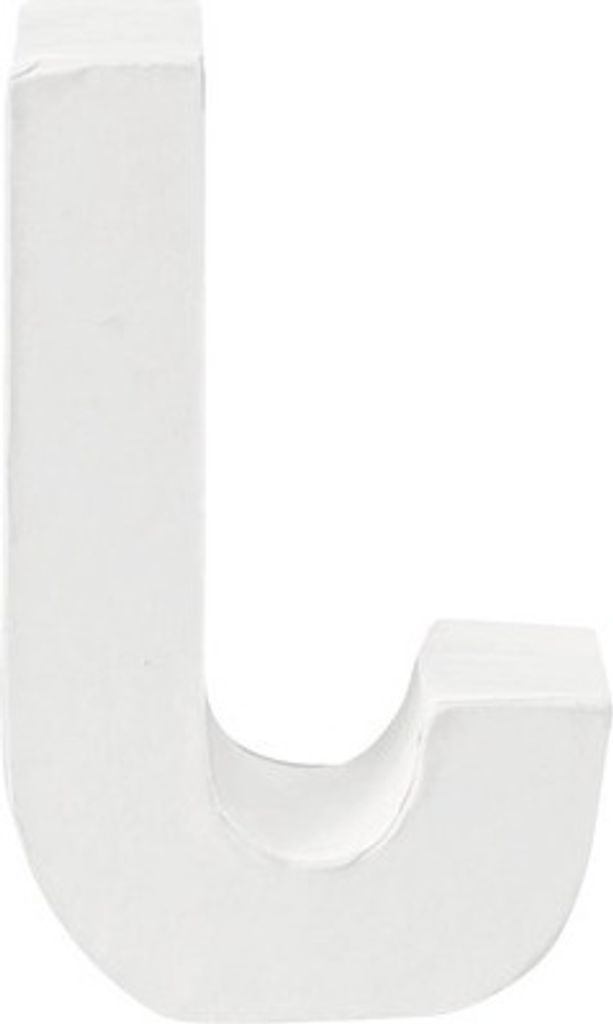 Buchstabe J Pappe weiß 3,5x10 cm Produktbild 